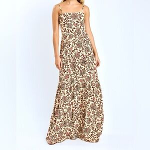 NWT RAGA Deema Tiered Maxi Dress with Floral Design size: S style: Deema